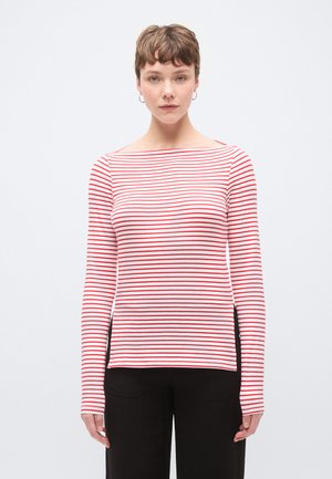 ONLKISS BOATNECK - Bluză cu mânecă lungă - cloud dancer/babados cherry