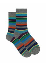 Gallo Calze Lunghe Unisex A Tubo Con Fantasia Righe Multicolor - Modello AP506360, Colori Oltremare/Avio, Taglia Unica In Cotone