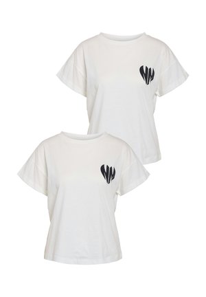 2 PACK - Print T-shirt - weiß