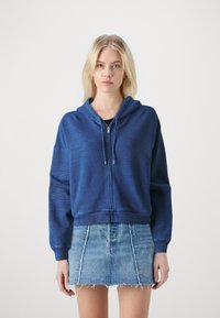 GAP HOODIE - Bluză de molton cu fermoar - medium indigo