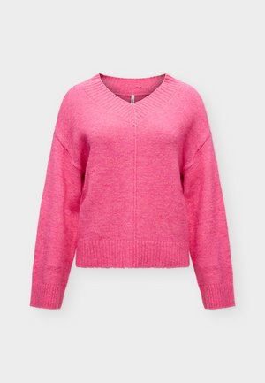 ONLY, ONLALIVIA V NECK - Пуловер - sachet pink/hot pink