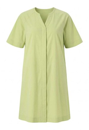 Ulla Popken, POPELINE-KLEID, A-LINIE, TUNIKA-AUSSCHNITT, HALBARM - Skjortekjole - pistachio