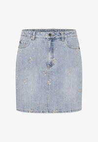 Kijelölve, blue denim feather flower emb