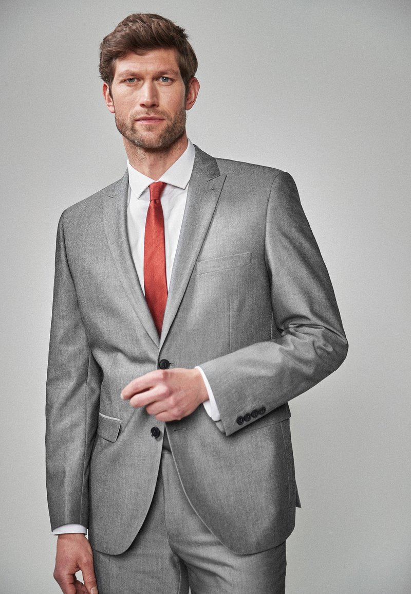 Next - TAILORED FIT TWO BUTTON - Bleizers - grey, Palielināt