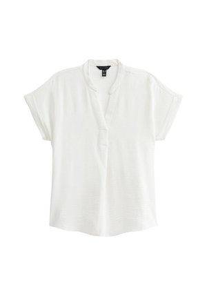New Look CRINKLED COLLARED  - Basic T-shirt - white