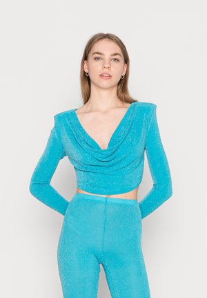 COWL NECK CROP - Blusa - turquoise