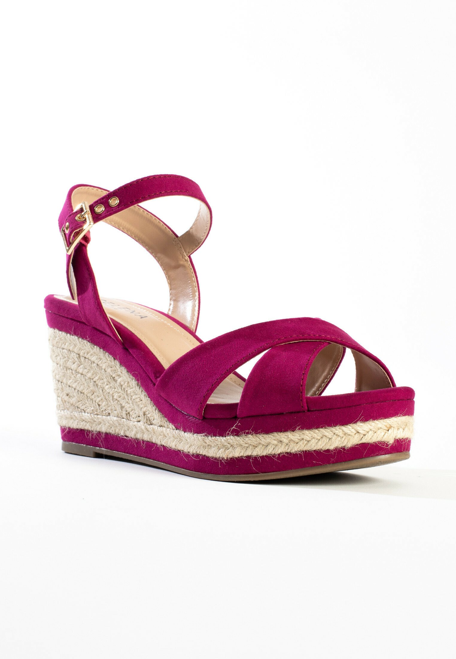 Lila espadrilles met sleehak en linten | Silhouette
