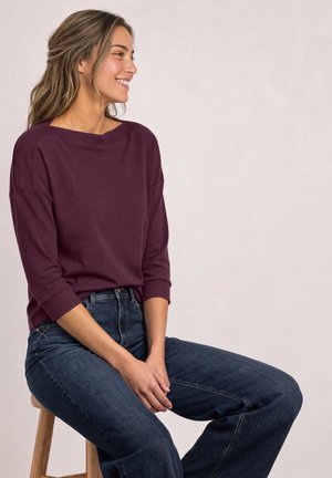 Street One, 3/4-SLEEVE TOP WITH RIBBED DETAILS - T-shirt à manches longues - rustic rouge