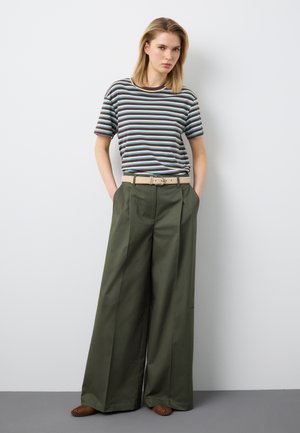 Stefanel STRETCH WIDE-LEG - Stoffhose - dark green