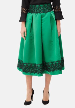 CON BORDADOS ELEGANTE - Falda acampanada - verde