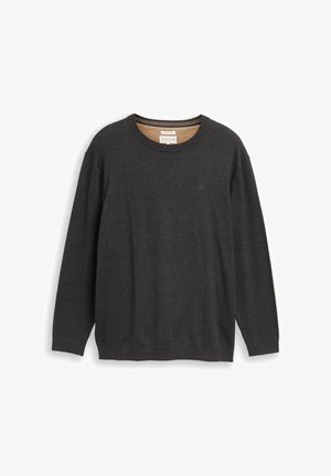 Temno siva dolg rokav sweatshirt iz mehkega materiala. Ima okroglo izrezovanje, rebraste manšete in majhen logotip na prsih.