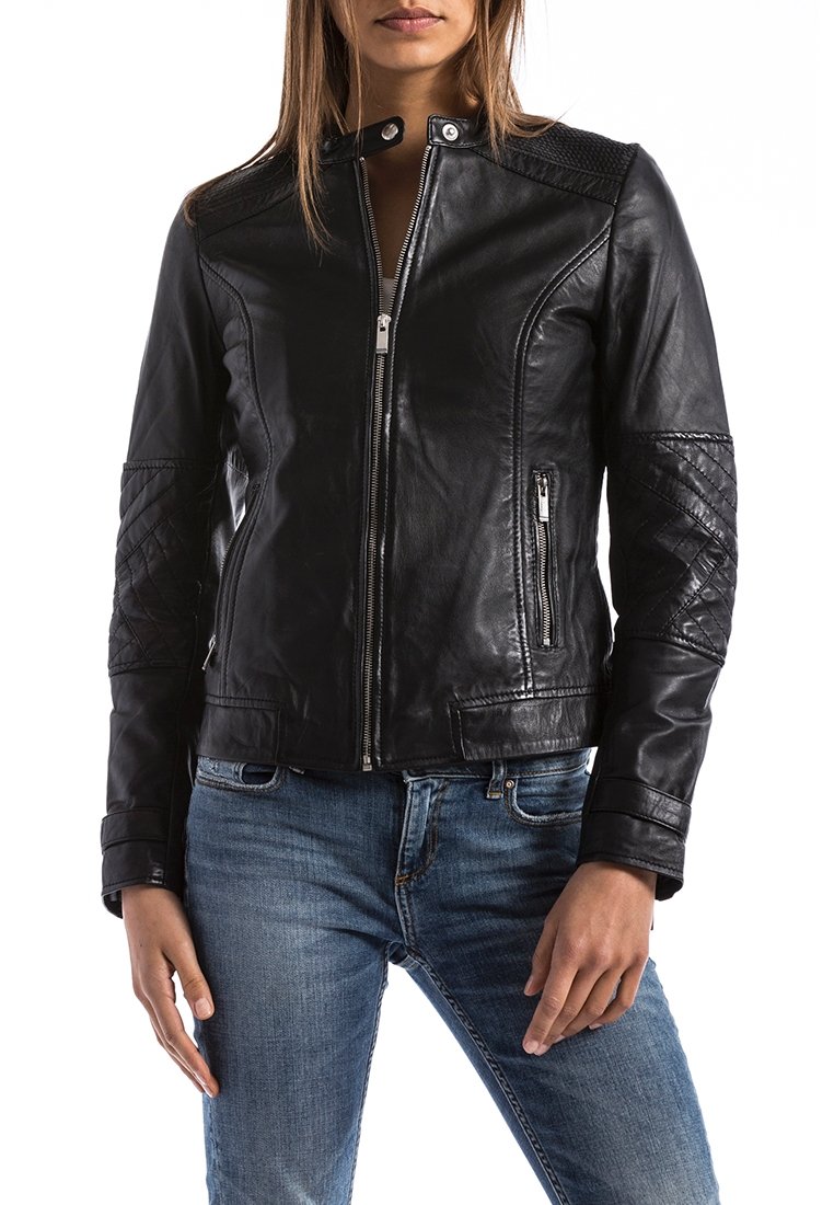 Blue Wellford Leren jas zwart