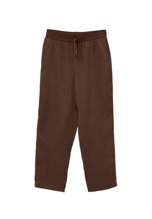 Ruske linnenhousut med en avslappad passform, med elastisk midja, dragsko och sidfickor. Slät textur, rak ben design.