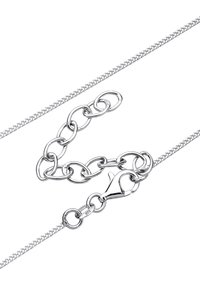 Zilveren ketting met een geperforeerd gaasontwerp, bestaande uit grote ovale schakels en een karabijnslot. Gemerkt met "925" voor sterling zilver.