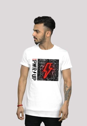 ACDC PWRUP ALBUM - PREMIUM ROCK METAL MUSIK BAND FAN MERCH  - Print T-shirt - white