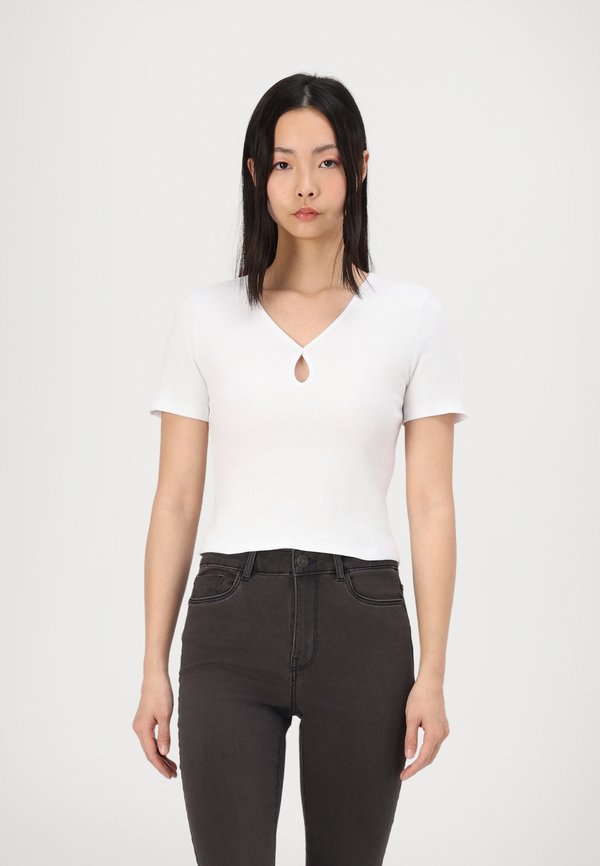 NMMAYA O NECK CUTOUT - Print T-shirt