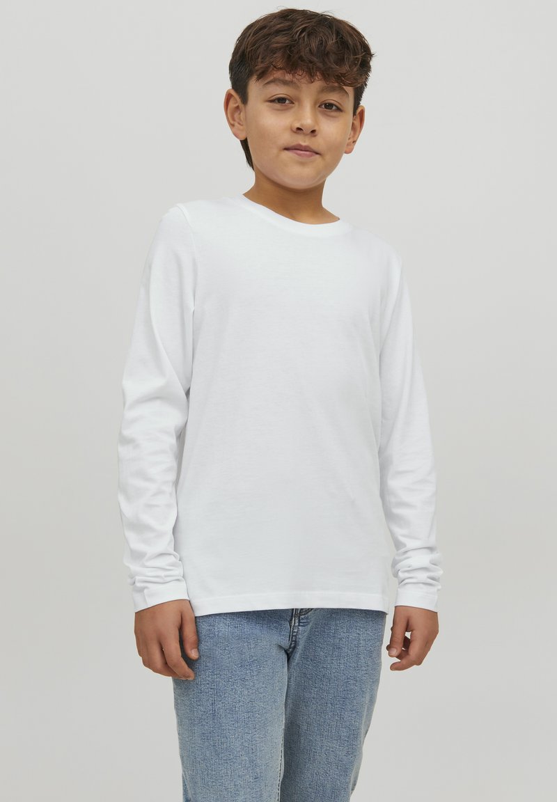 Jack & Jones Junior JJE O NECK - Långärmad tröja - white