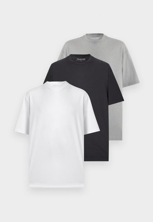 YOURTURN UNISEX 3PACK OVERSIZED FIT WASHED TOP - T-shirt basique - washed phantom/bright white/washed monument