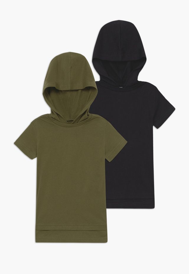 2 PACK - T-shirt print - black/khaki