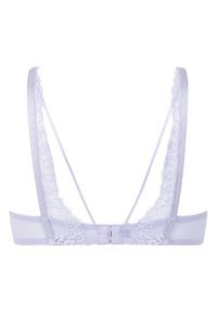 Lace-back bralette i mjukt lavendel. Har tunna band, justerbart hakstängning och intrikata spetsdetaljer längs kanterna.