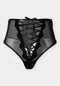 PETITE FLEUR GOLD BY LASCANA HIGH WAIST THONG OUVERT - String - black