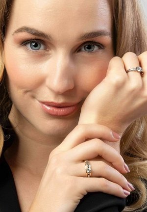 Lucardi Ring - silver coloured and gold coloured