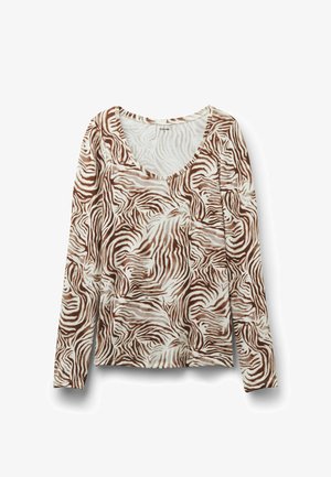 Tezenis, LANGARMSHIRT MIT WEITEM AUSSCHNITT AUS BEDRUCKTER VISKOSE - Camiseta de manga larga - black
