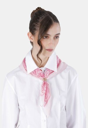 CAFèNOIR, PRINTED BANDANA SCARF AND ACCESSORY MULTICOLOR PINK BANDANA - Foulard - white