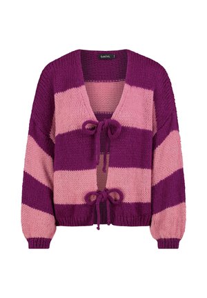 MIT SCHLEIFEN - Strickjacke - pink
