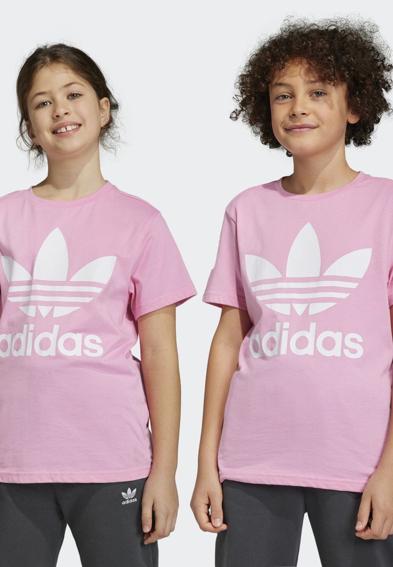 adidas Originals TREFOIL TEE-JUNIOR - Apdrukāts T-krekls - bliss pink/white