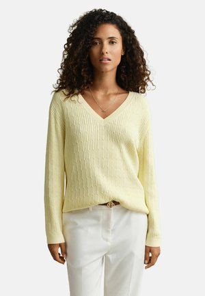 V-NECK  - Trui - vanilla yellow