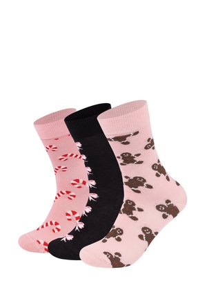 3-PACK CANDY CANE GINGERBREAD - Socken - light pink