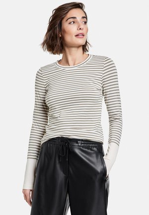LANGARM - Top s dlouhým rukávem - khaki ringel