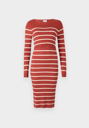 MAMALICIOUS MLNEWSIV JUNE DRESS - Pletené šaty - marsala