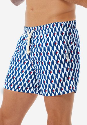 Swimming shorts - blue red white graphic print