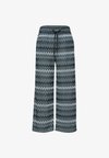 WIDE LEG HOSE MIT ZICK-ZACK MUSTER - Pantalon classique - deep bound green