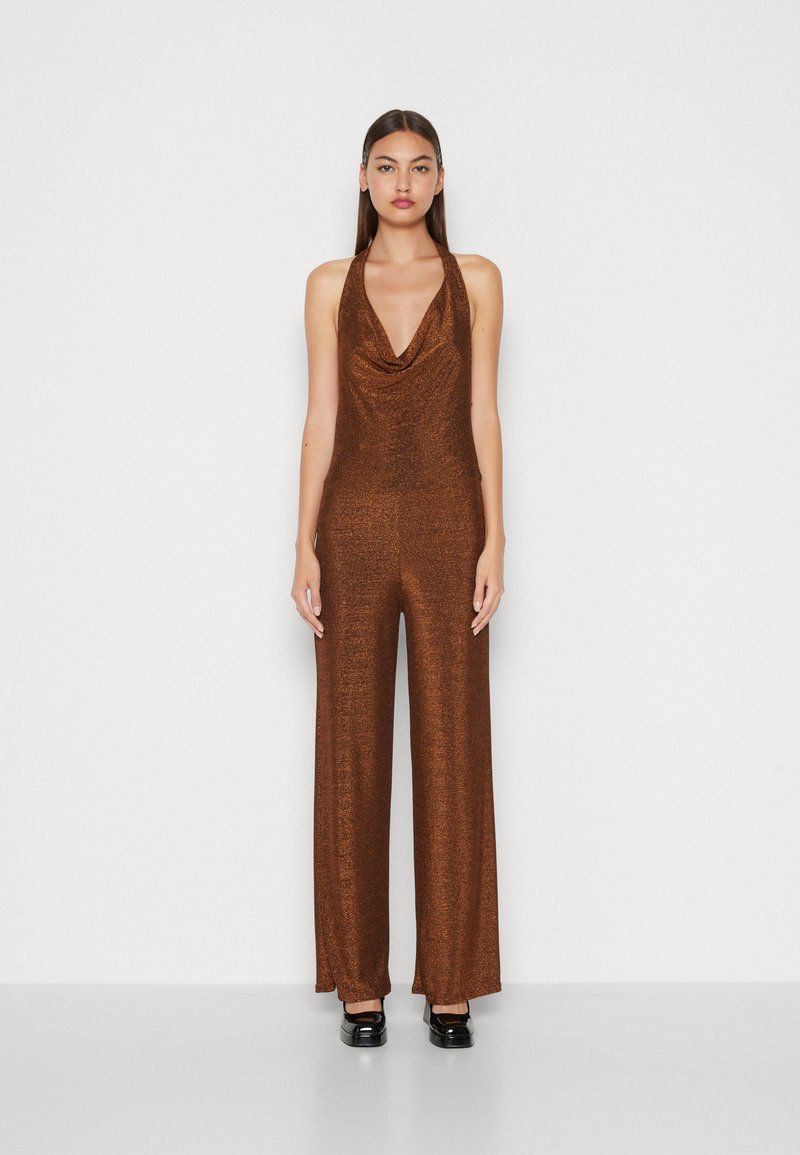 WAL G. PARTY ROMI COWL NECK GLITTER Jumpsuit bronze Zalando.ie