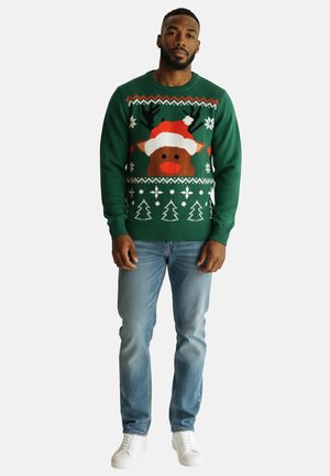 United Labels, WINTERPULLOVER RENTIER UGLY SWEATER STRICK PULLOVER UNISEX - Jumper - grün