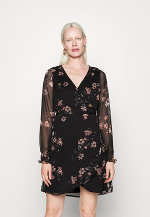 Vero Moda Tall VMMARYA WRAP SHORT DRESS  - Φόρεμα ημέρας - black/kaya