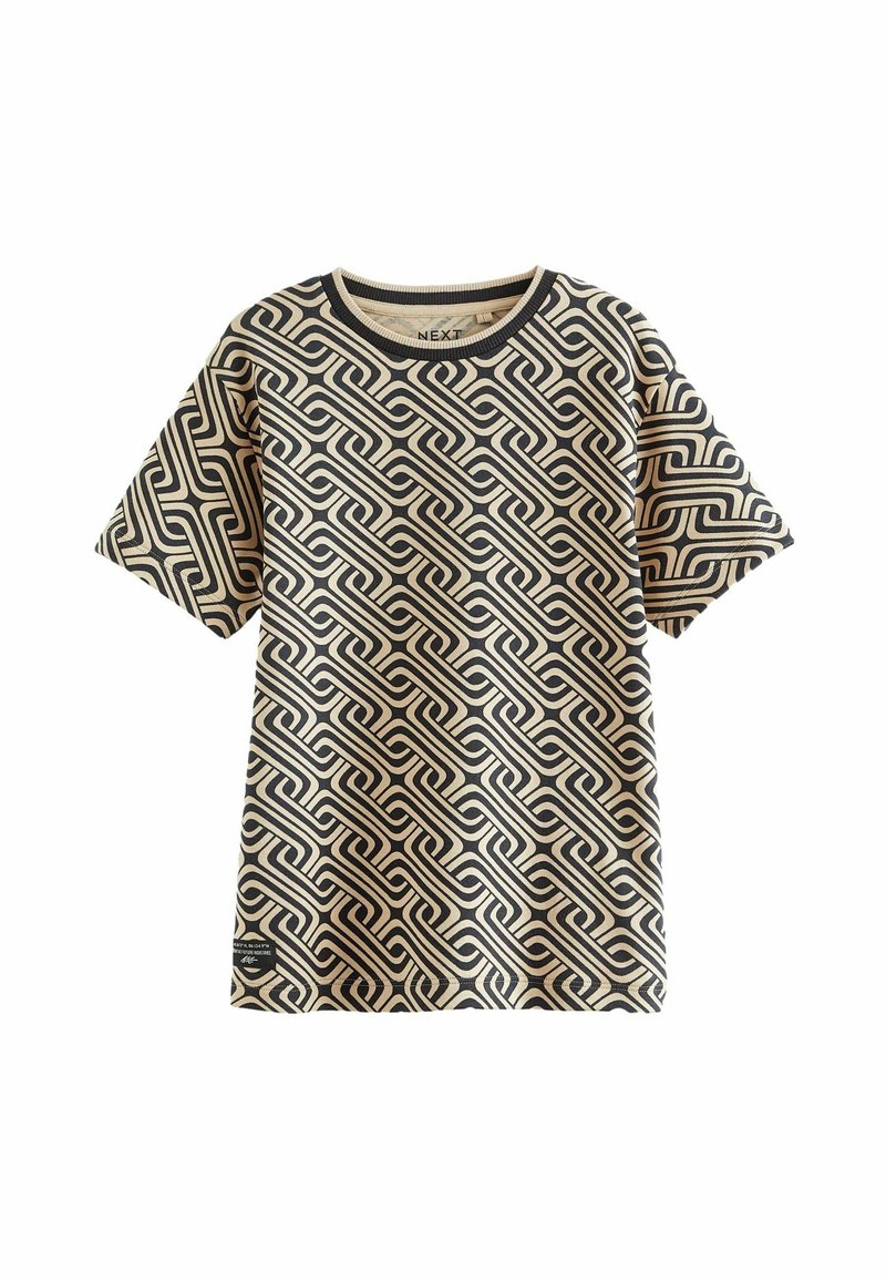 Next ALL OVER SHORT SLEEVE STANDARD - T-shirt print - black ecru chain