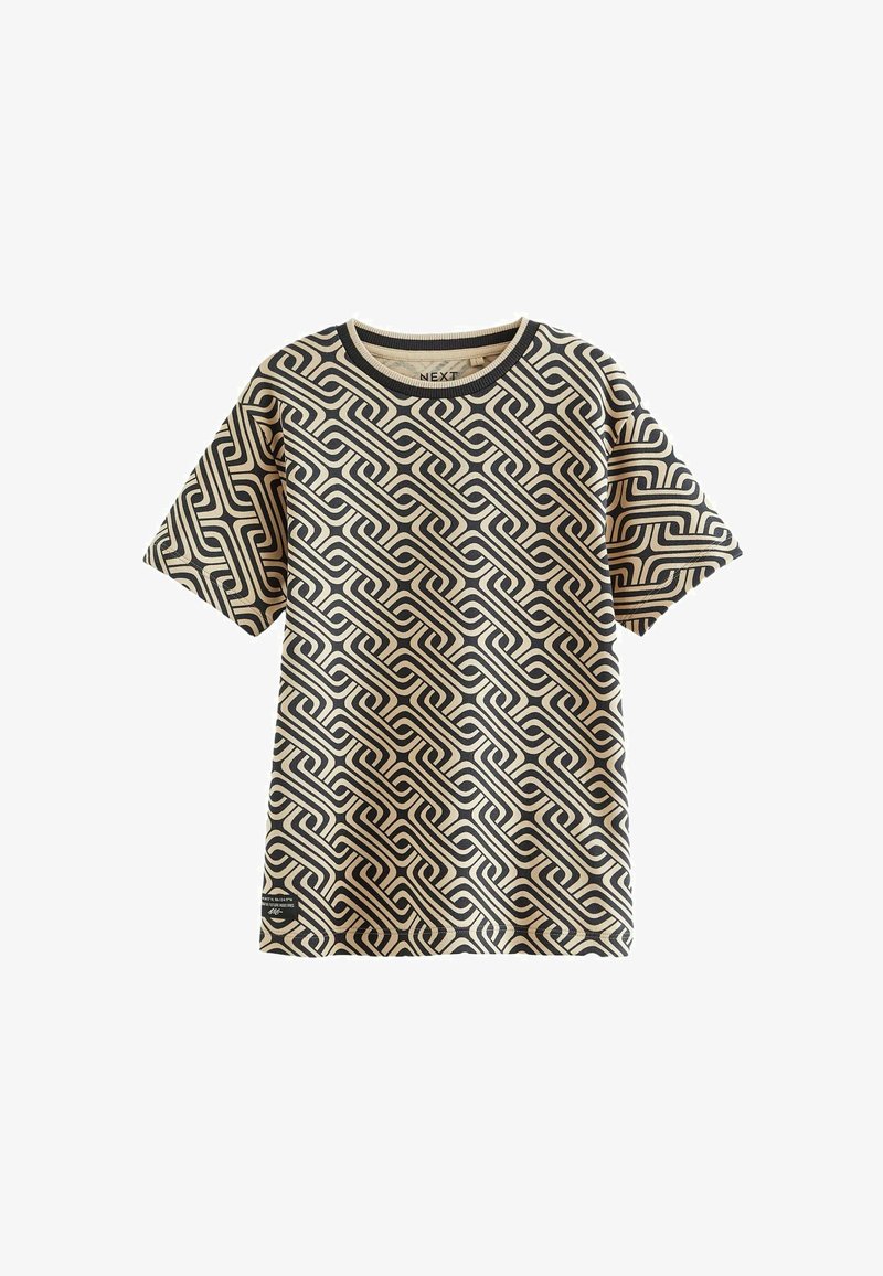 Next SHORT SLEEVE STANDARD - T-shirt print - black ecru chain