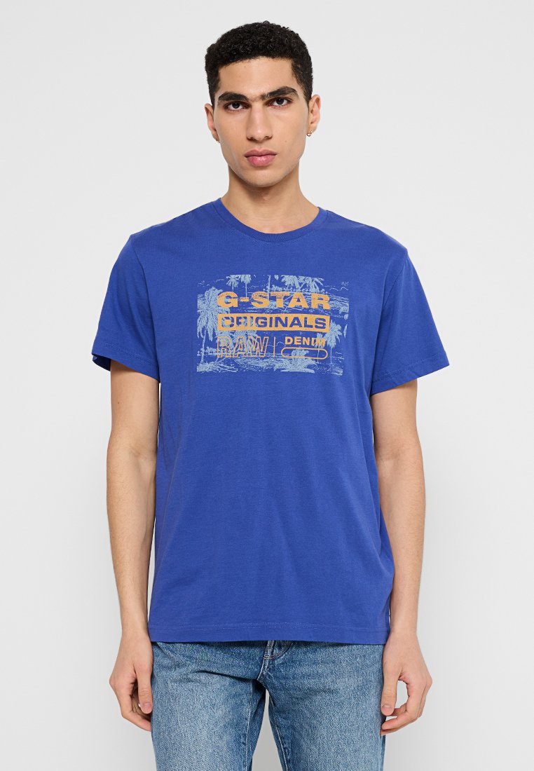 G-Star T-shirt print blauw