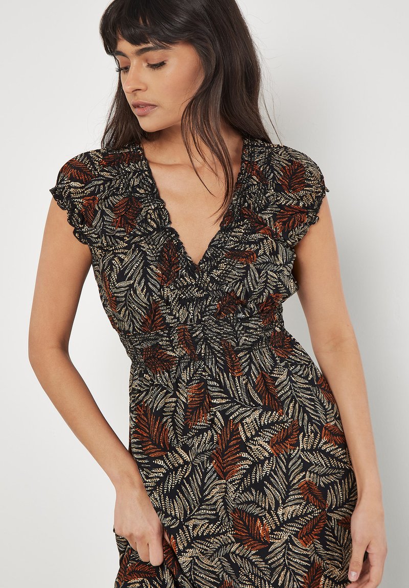 strapless open back dress Rustic Orange Charm Wrap Dress