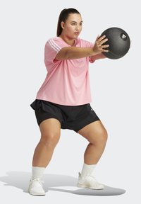 adidas Performance AEROREADY ESSENTIALS - STRIPES - Spordi T-särk - bliss pink/white