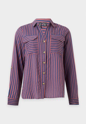 Vero Moda, VMBUMPY L/S SHIRT NEW WVN NOOS - Skjortebluser - dark blue/pink
