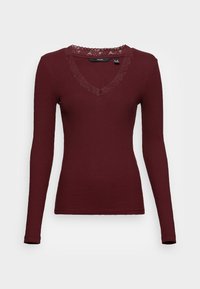 Vero Moda Tall VMHELSINKI DEEP V NECK - Long sleeved top - port royale