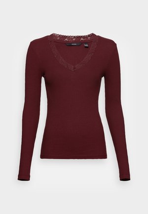 VMHELSINKI DEEP V NECK - Hosszú ujjú felső - port royale