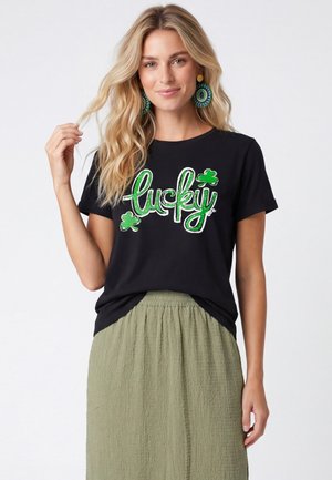 usha, T-Shirt print - black