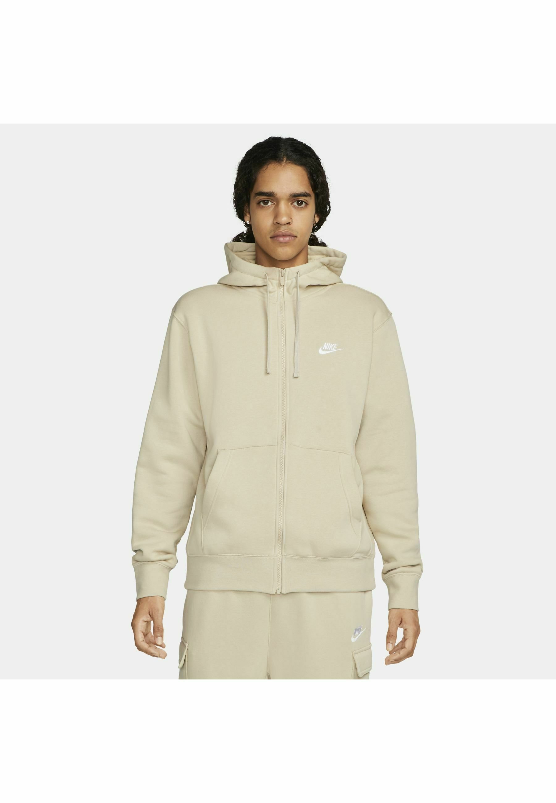 nike club hoodie in rattan beige