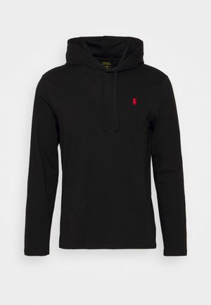 JERSEY HOODED T-SHIRT - Long sleeved top - black